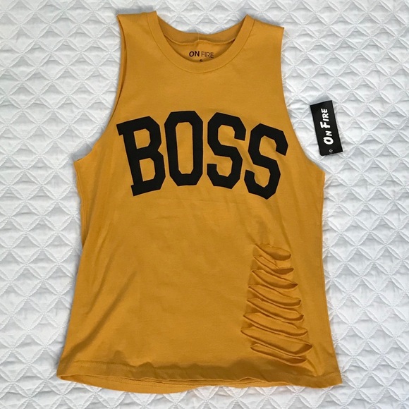 Yellow “Boss” sleeveless top - Picture 1 of 2